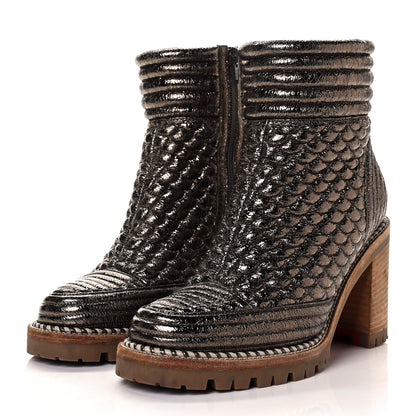 Christian Louboutin Metallic Crinkled Calfskin Red Sole Boot 36 Bronze 3 of 7
