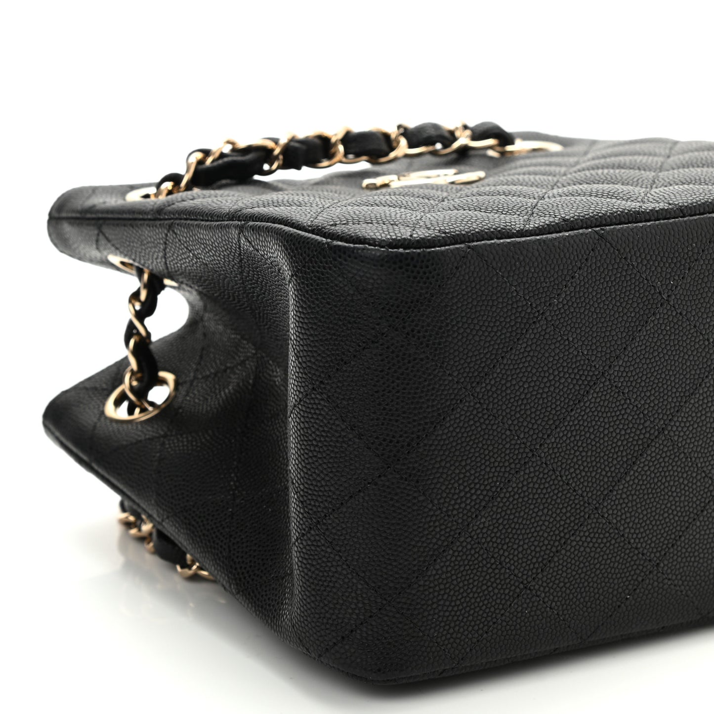 Caviar Quilted Mini Bucket Bag Black