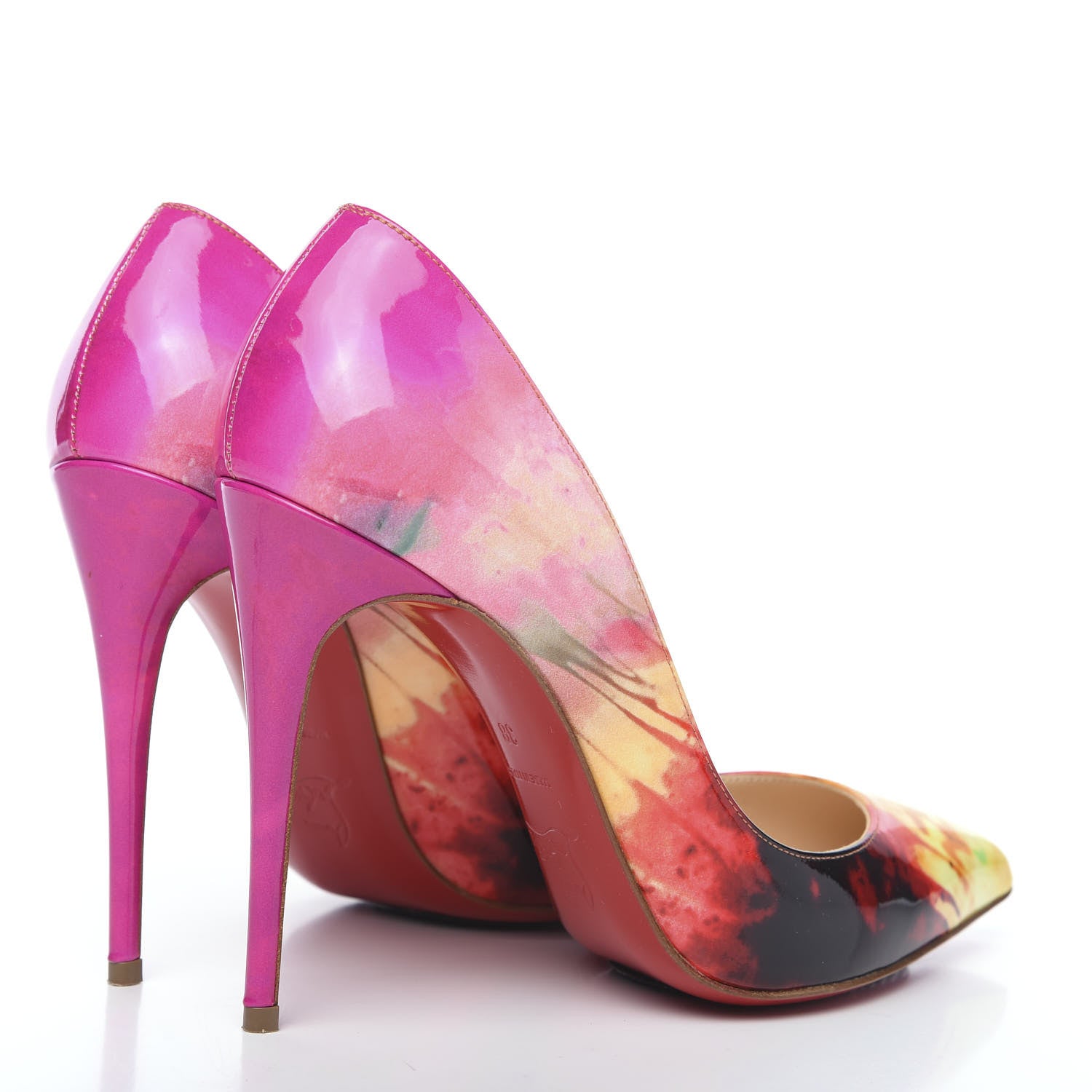 Christian Louboutin Patent Tie and Dye Pigalle Follies 100 Pumps 38 Multicolor 4 of 9