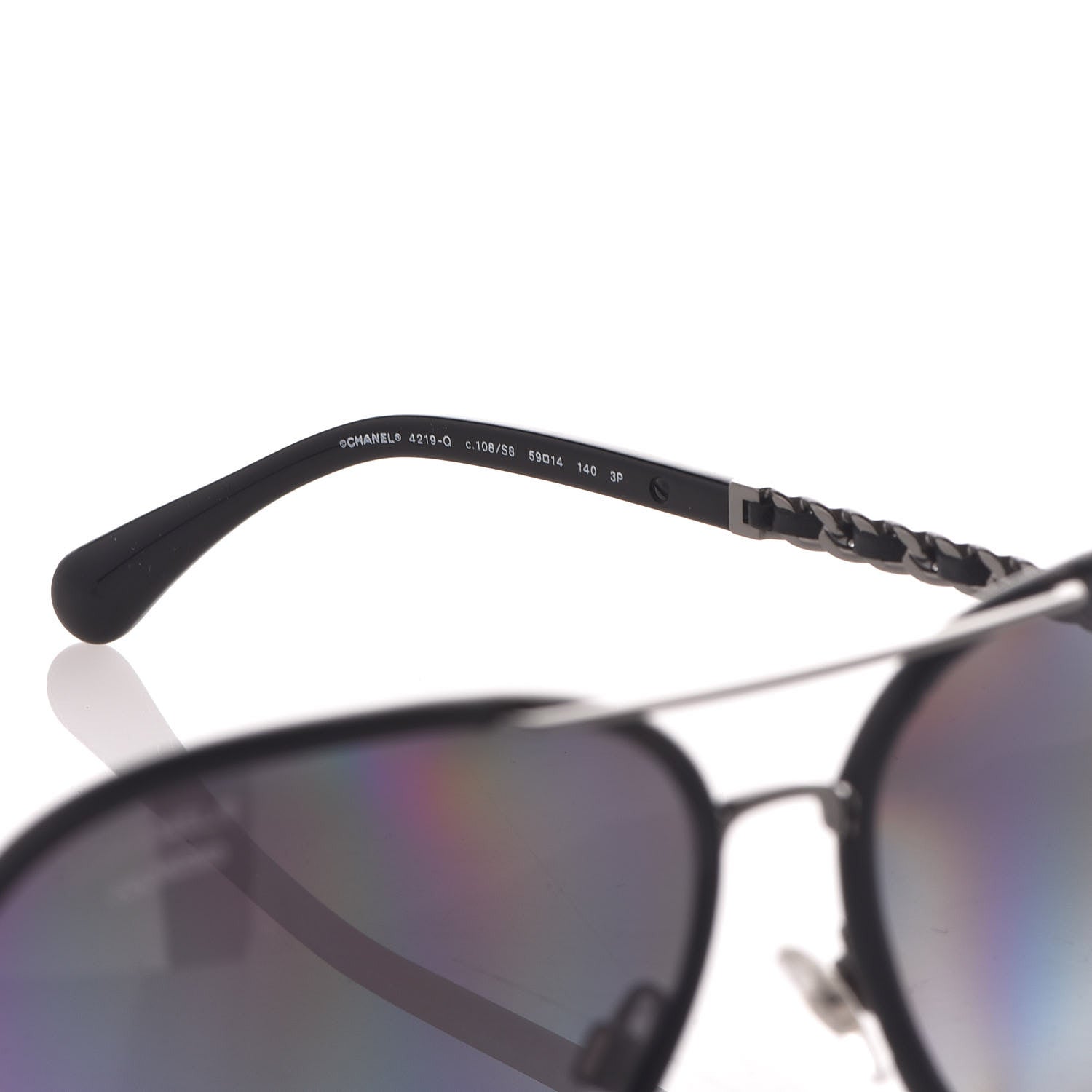 Chanel Polarized Pilot Winter Sunglasses 4219 Black 6 of 9