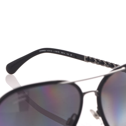 Chanel Polarized Pilot Winter Sunglasses 4219 Black 6 of 9