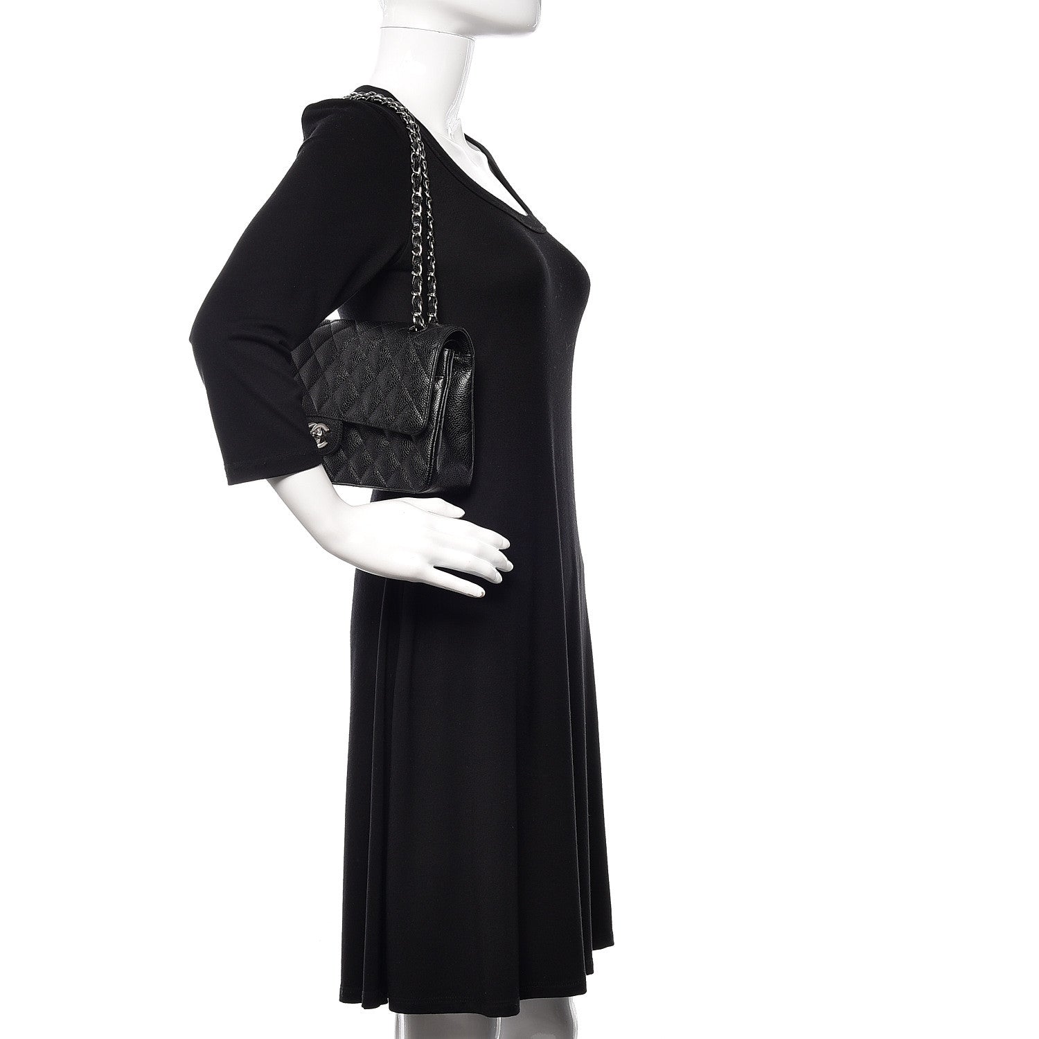 Chanel Caviar Quilted Medium Double Flap Black 2 of 11