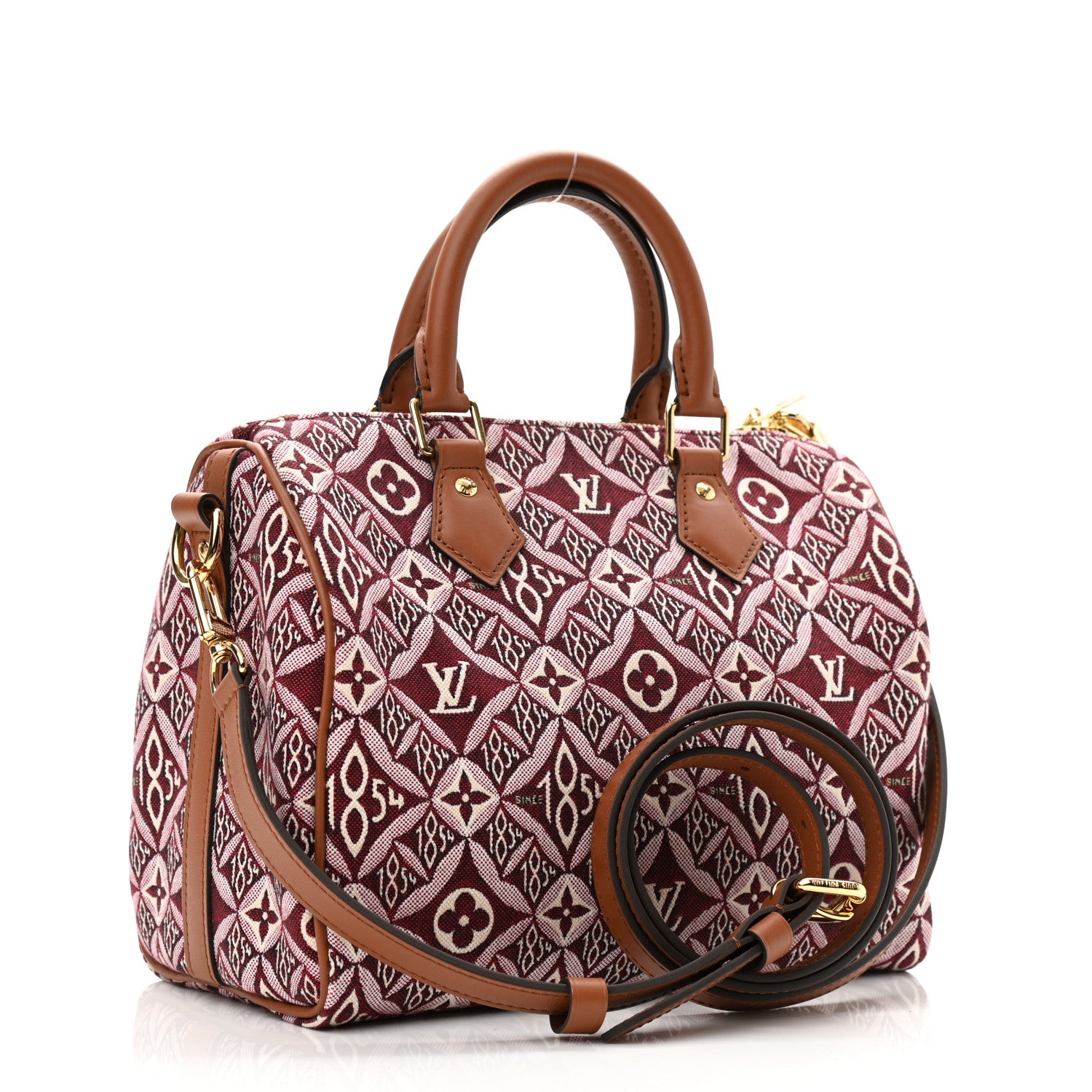 Louis Vuitton Jacquard Since 1854 Speedy Bandouliere 25 Bordeaux 3 of 10