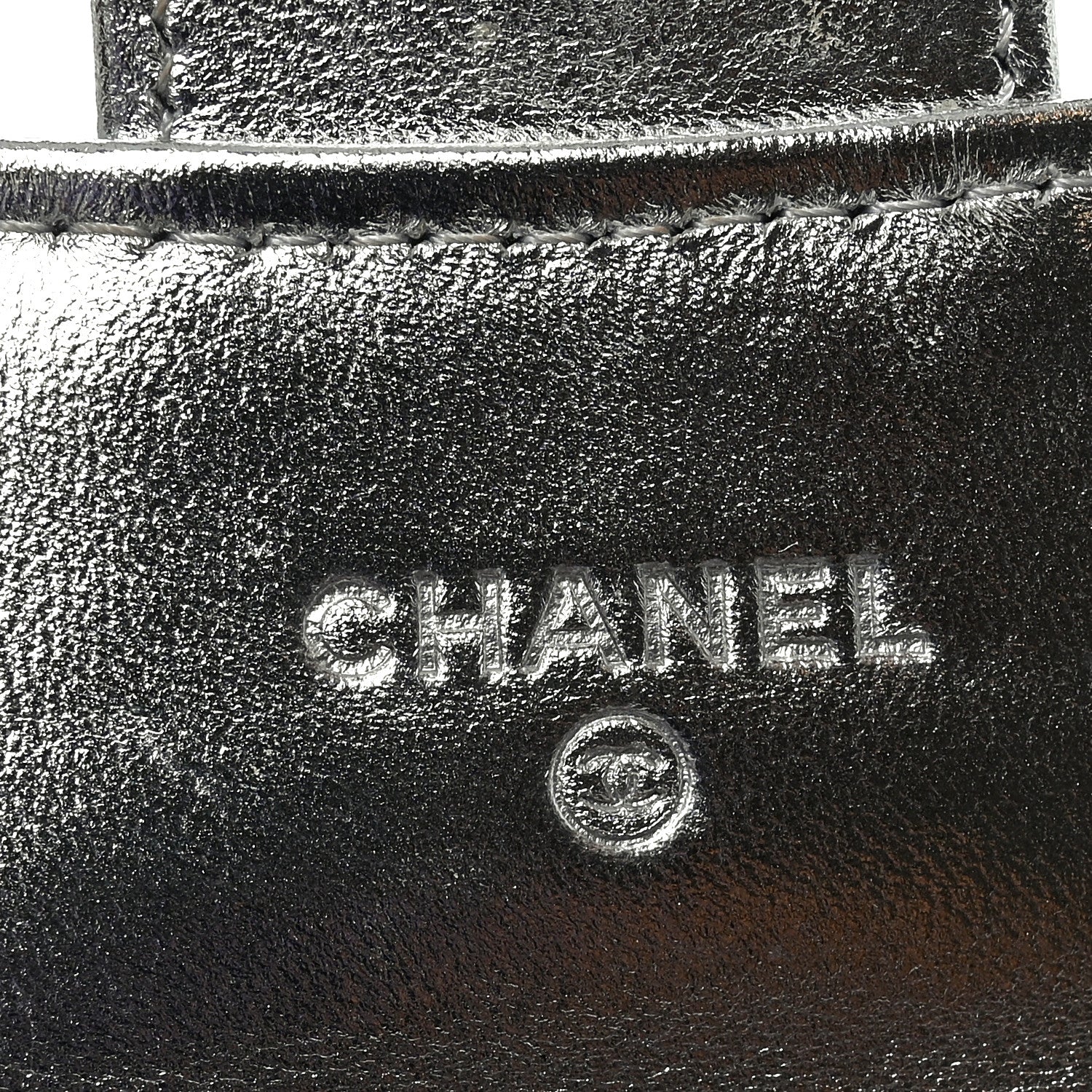 Chanel Gradient Metallic Calfskin Quilted Flap Card Holder Wallet Silver Blue Yellow Purple 5 of 8