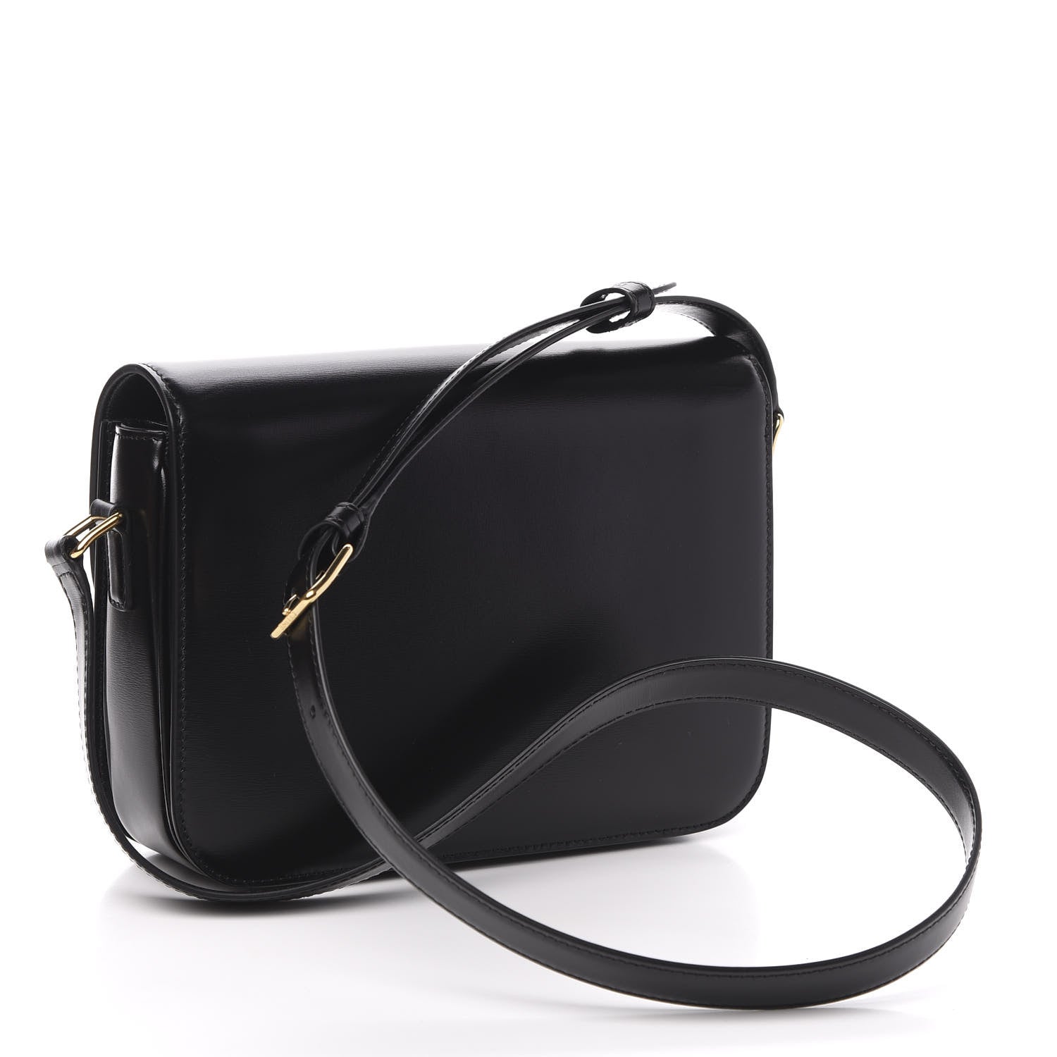 Celine Shiny Calfskin Medium Triomphe Black 3 of 11
