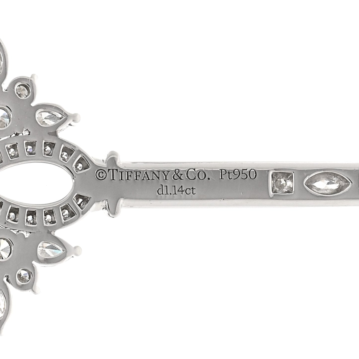 Platinum Diamond Victoria Key Pendant Necklace