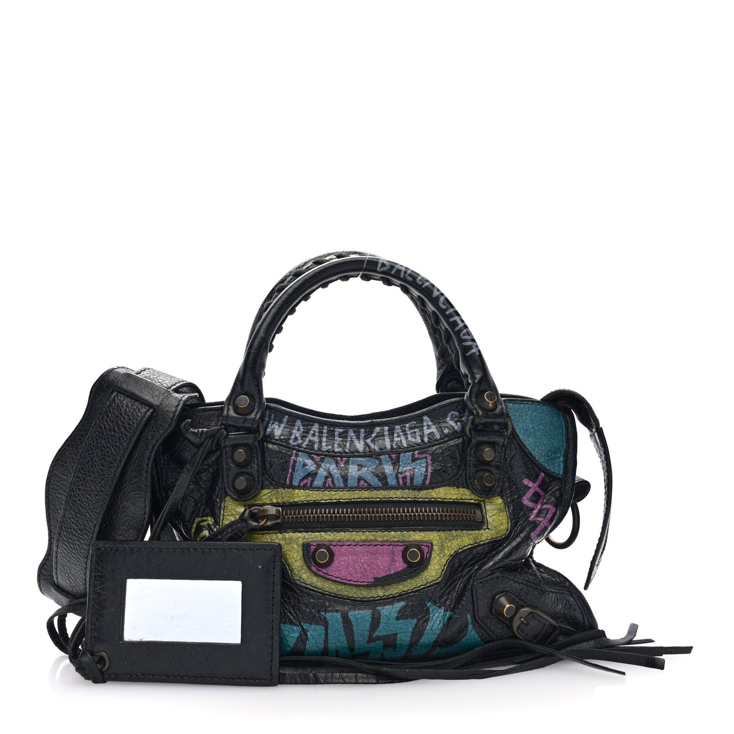 Agneau Arena Graffiti All Over Classic Hardware Mini City Black Multicolor