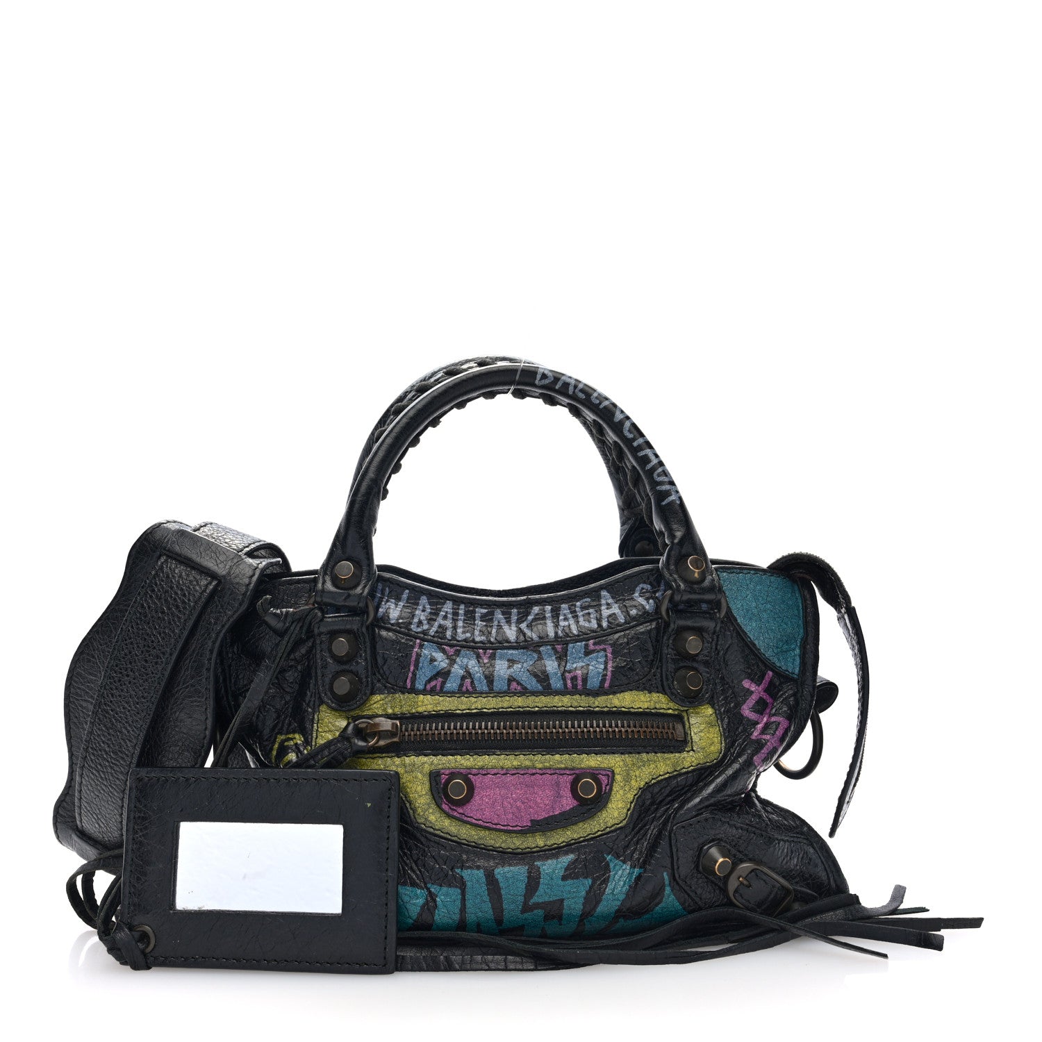 Balenciaga Agneau Arena Graffiti All Over Classic Hardware Mini City Black Multicolor 3 of 10