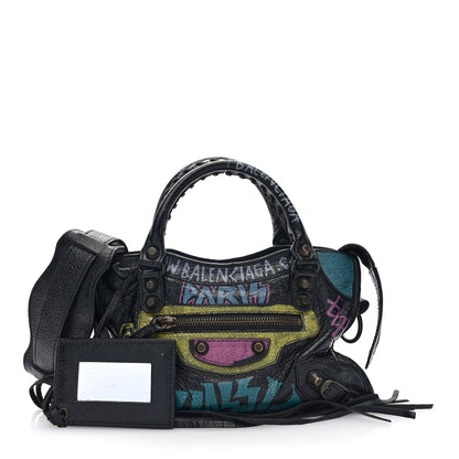 Balenciaga Agneau Arena Graffiti All Over Classic Hardware Mini City Black Multicolor 3 of 10