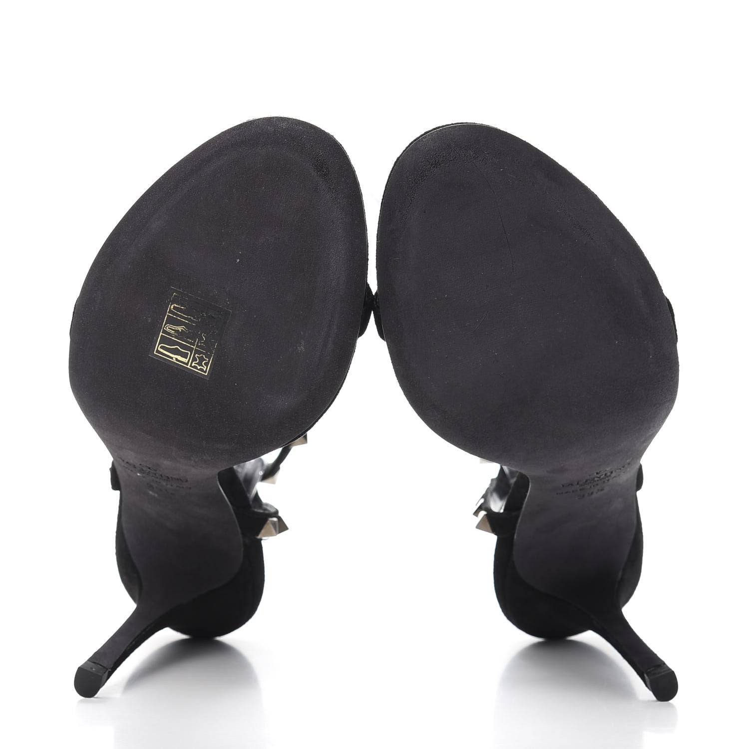 Valentino Garavani Suede Rockstud Ankle Strap 100mm Sandals 39.5 Black 5 of 8