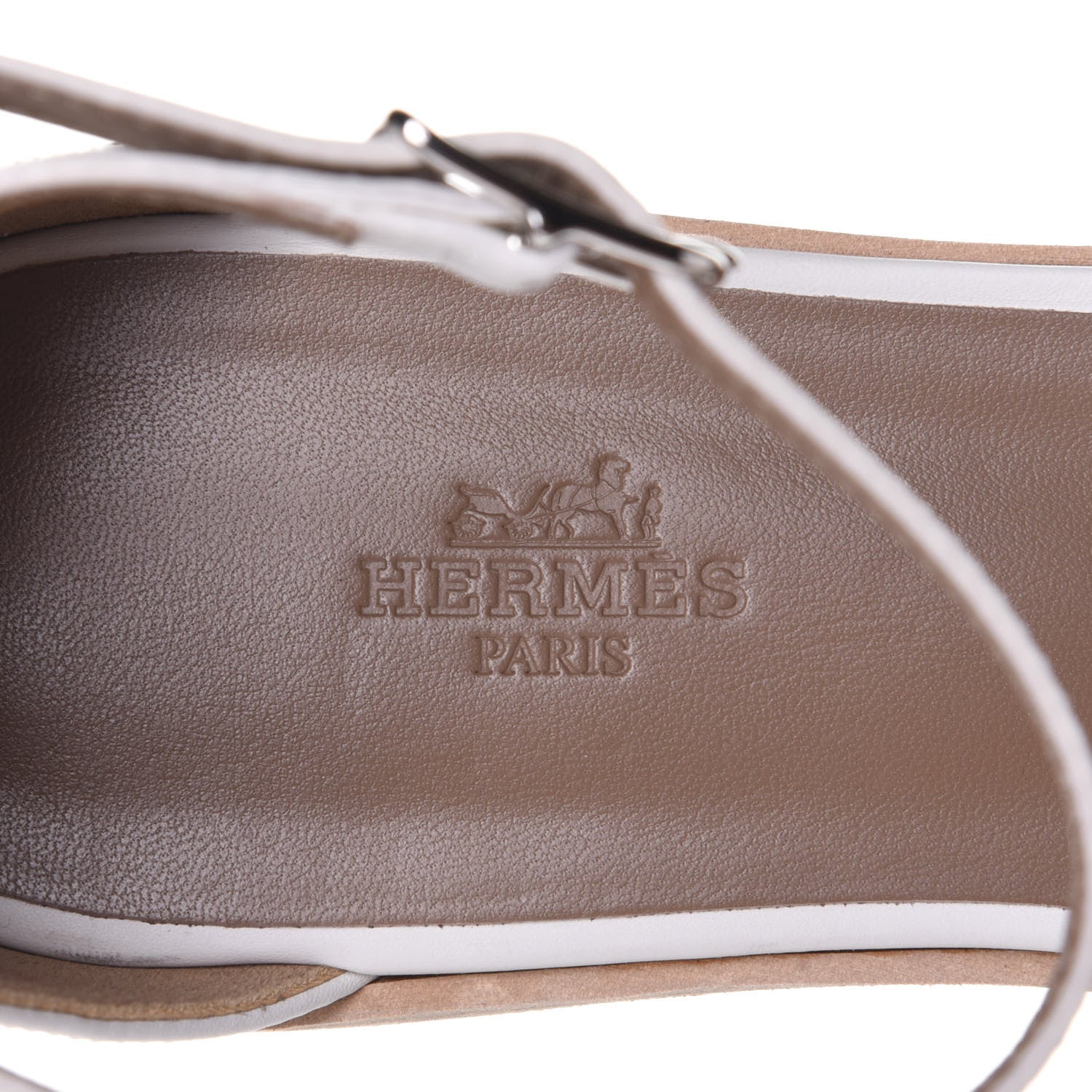 Hermes Calfskin Santorini Sandals 40 White 9 of 11