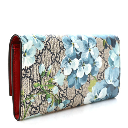 Gucci GG Supreme Monogram Blooms Continental Wallet Blue 3 of 7