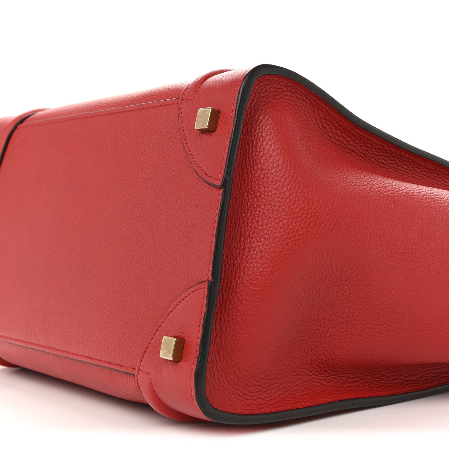 Drummed Calfskin Mini Luggage Coquelicot