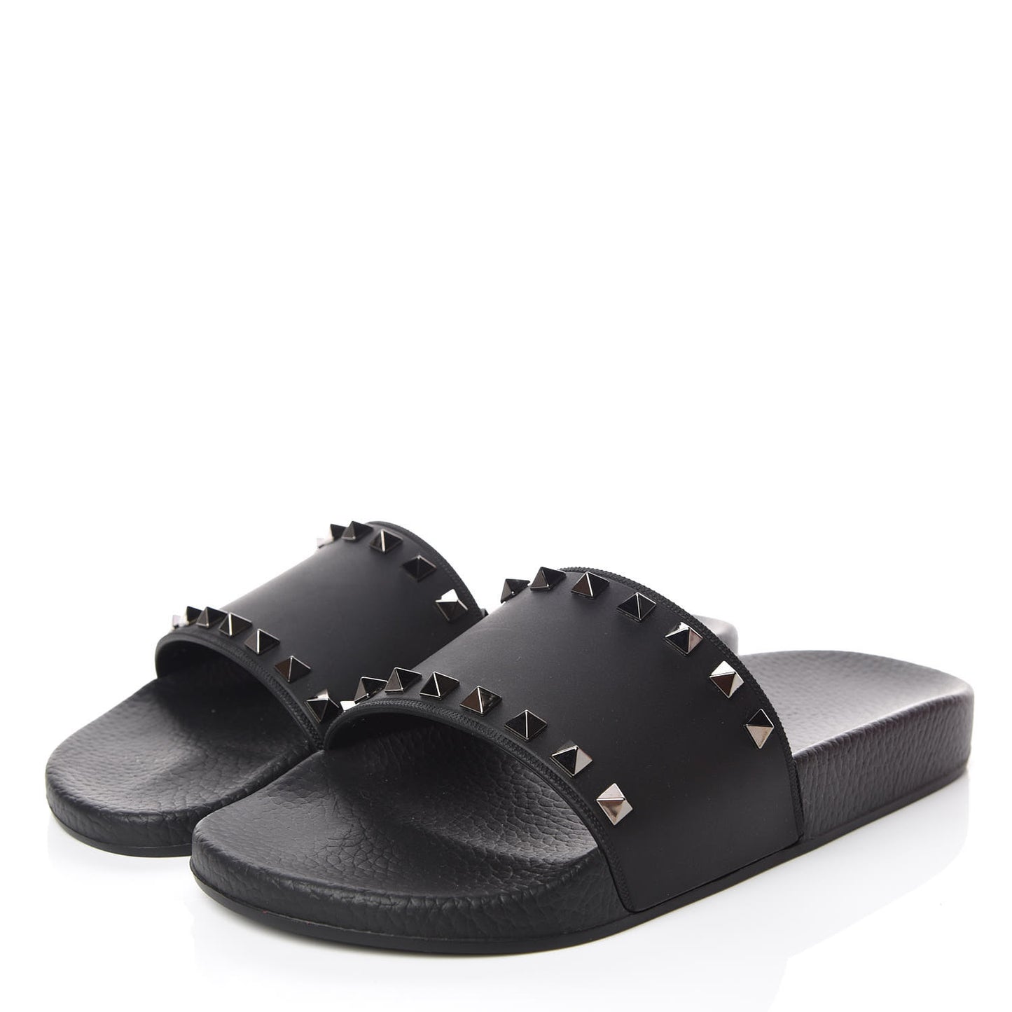 Rubber Rockstud Slide Sandals 40 Black