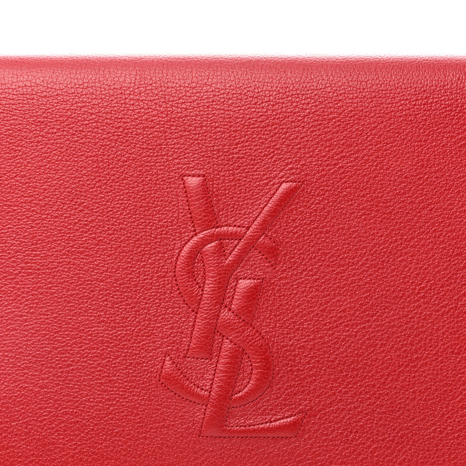 Saint Laurent Calfskin Monogram Large Belle De Jour Clutch Red 7 of 9