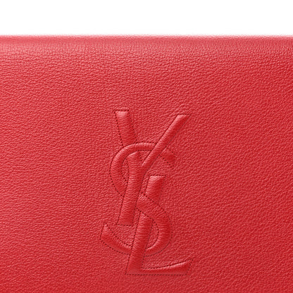 Saint Laurent Calfskin Monogram Large Belle De Jour Clutch Red 7 of 9