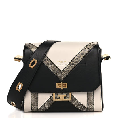 Givenchy Calfskin Snake Embossed Medium Eden Black White 1 of 8
