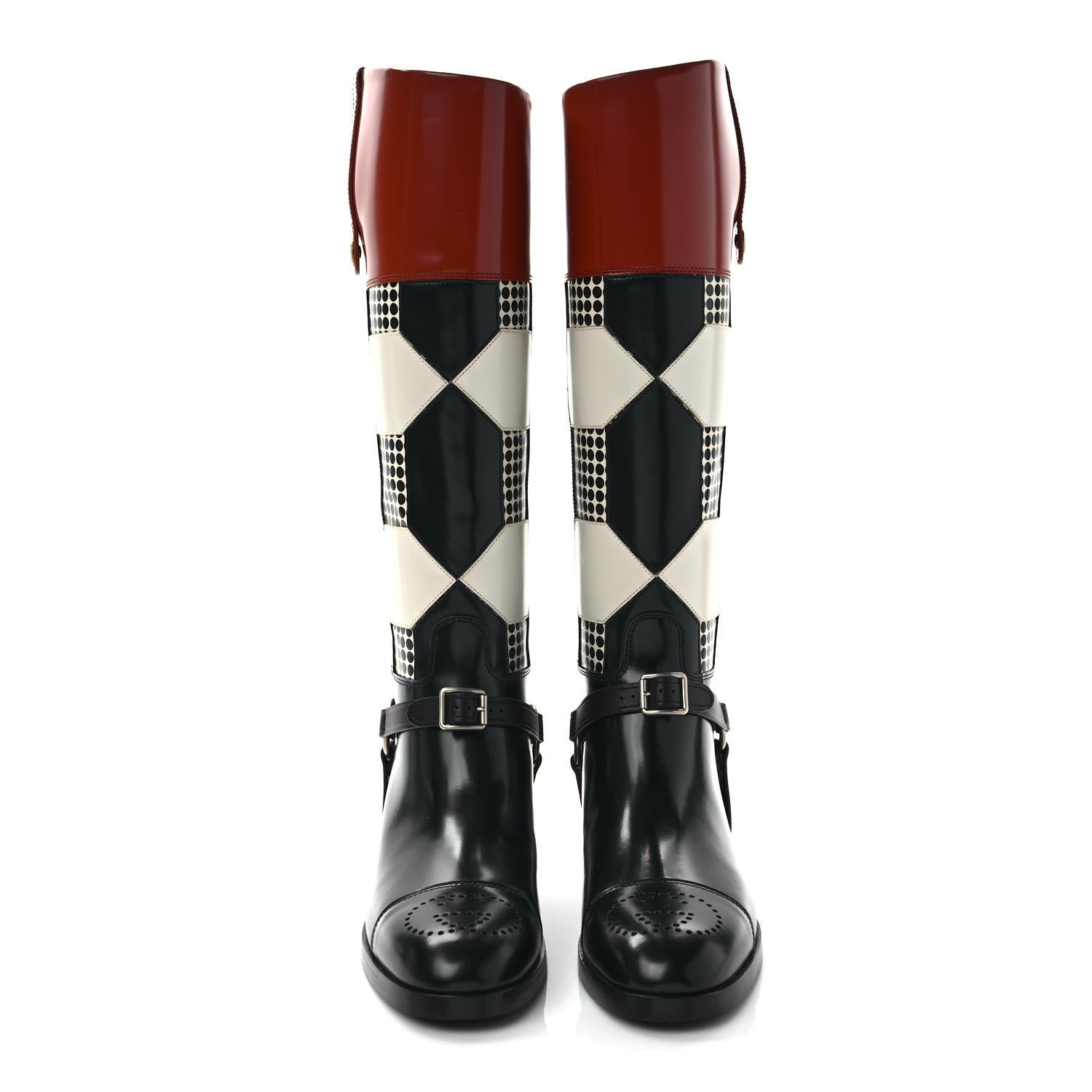Gucci Calfskin Zelda Harness Riding Boots 39.5 Multicolor 2 of 8