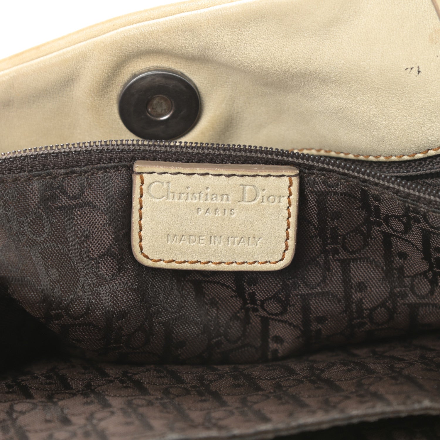 Christian Dior Calfskin Medium Gaucho Double Saddle Bag Ivory 6 of 17