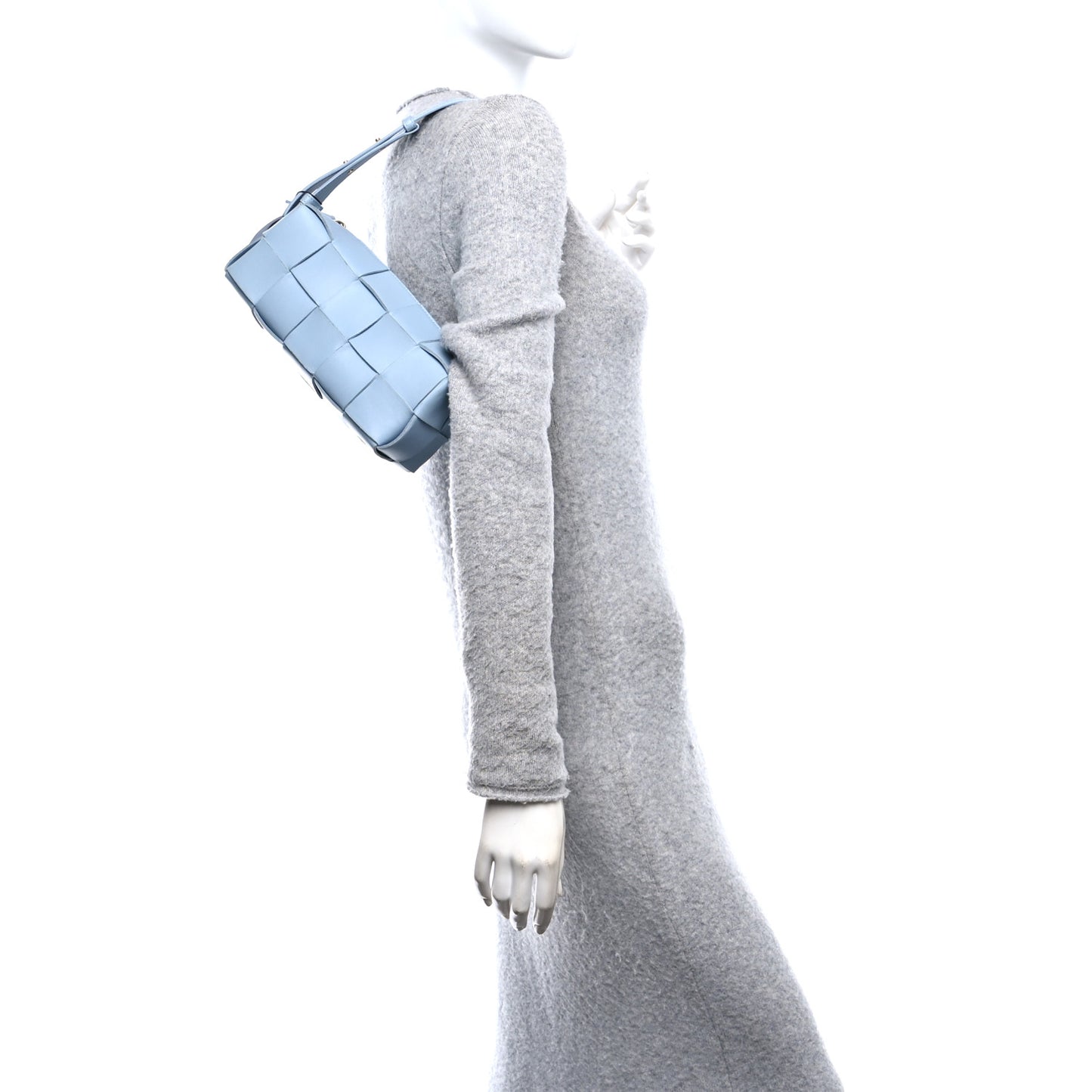 Lambskin Maxi Intrecciato Small Brick Cassette Bag Blue