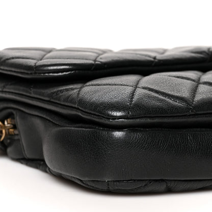 Chanel Calfskin Quilted Medium CC Crown Flap Black 9 of 12