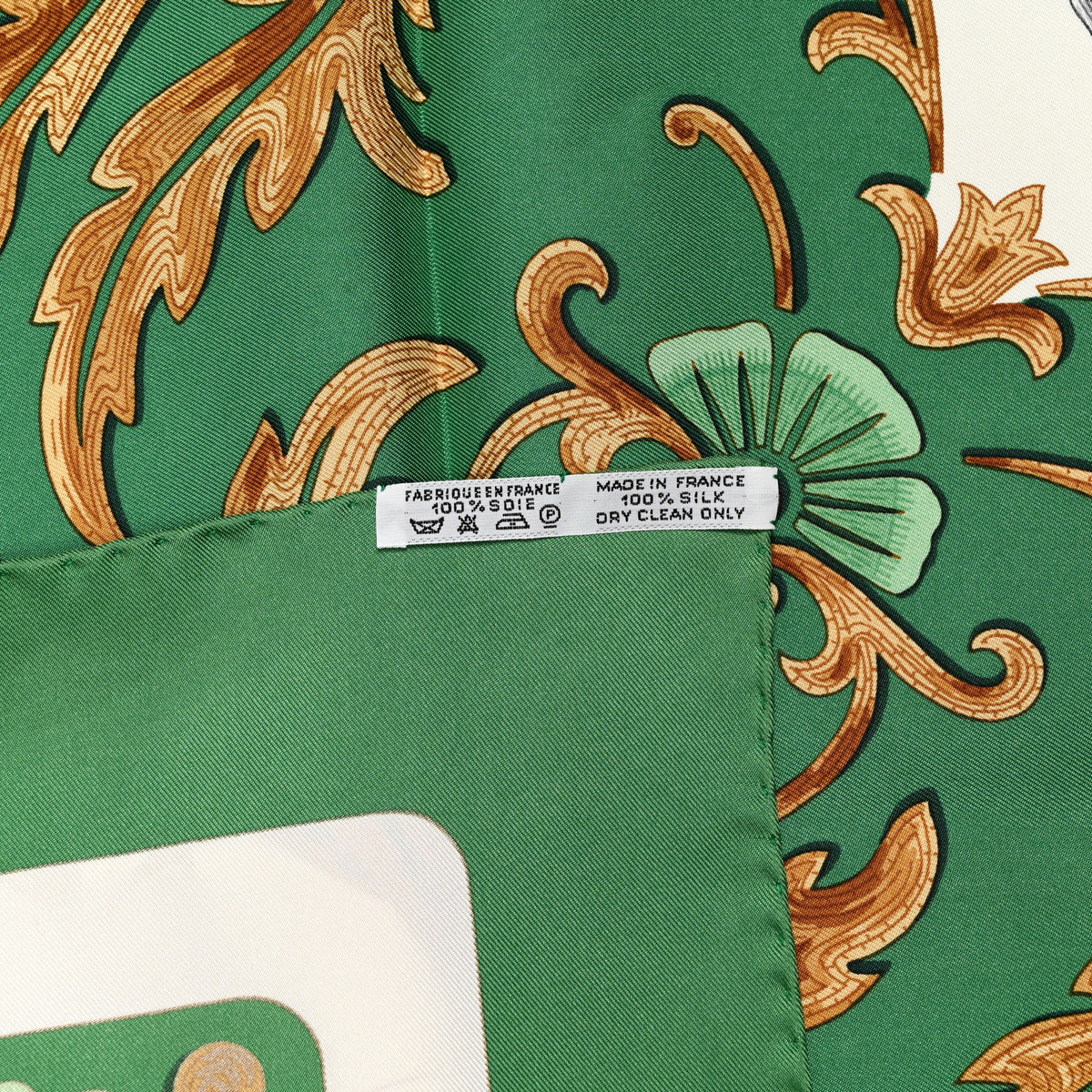 Silk Cheval Turc Scarf 90 Vert Emeraude