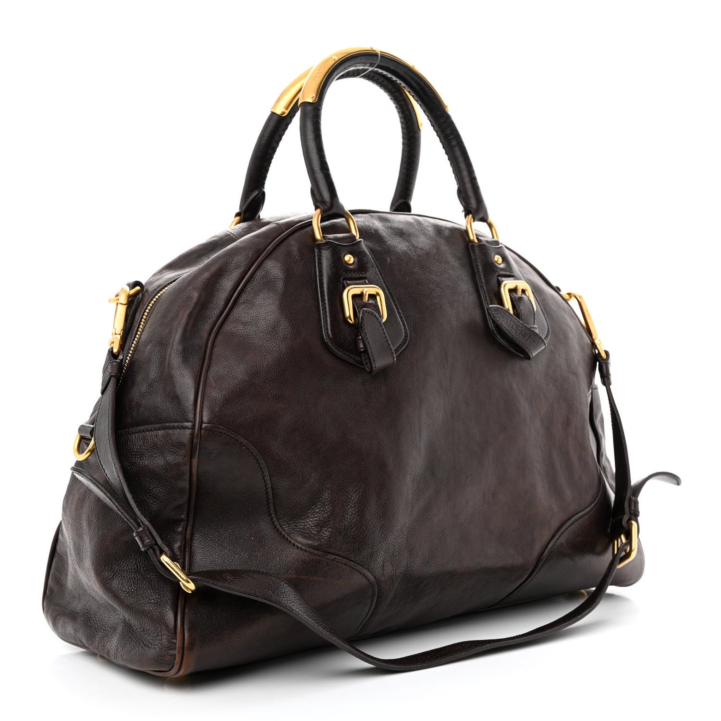 Glace Calf Large Dome Satchel Moro