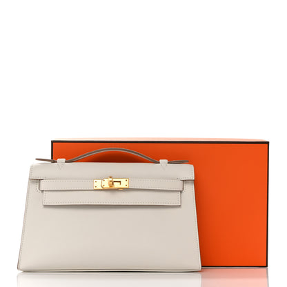 Hermes Swift Kelly Pochette Clutch Mushroom 10 of 10