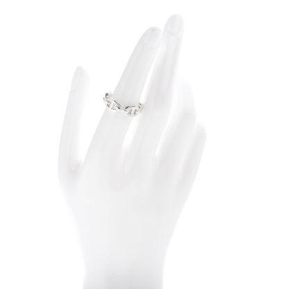 Hermes Sterling Silver PM Chaine d'Ancre Enchainee Band Ring 54 6.75 2 of 6