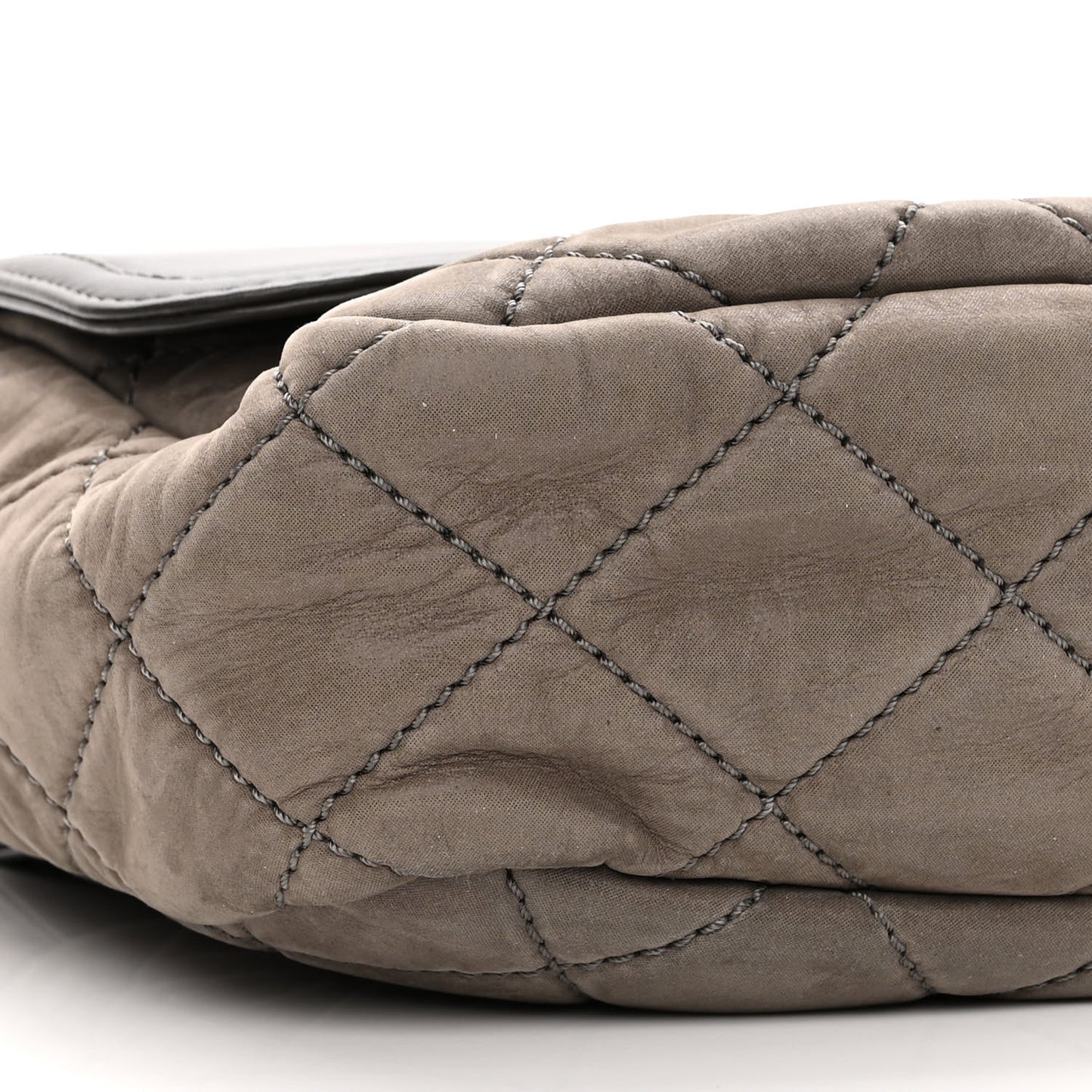 Iridescent Calfskin In The Mix Flap Dark Grey