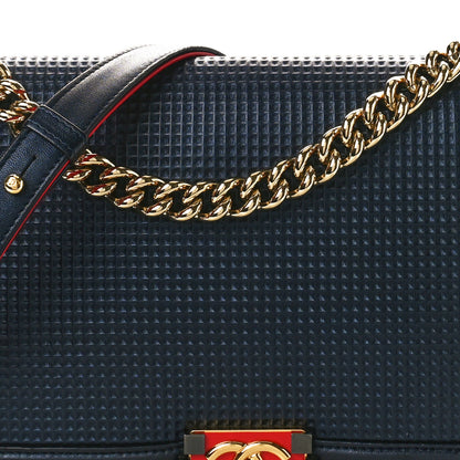 Chanel Lambskin Embossed New Medium Boy Cube Flap Navy 8 of 13
