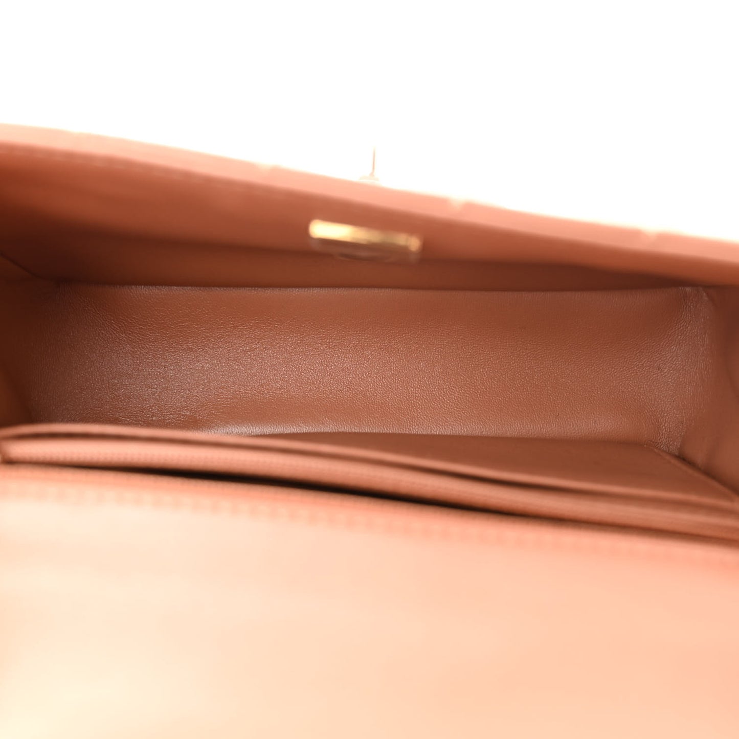 Lambskin Quilted Mini Rectangular Flap Brown
