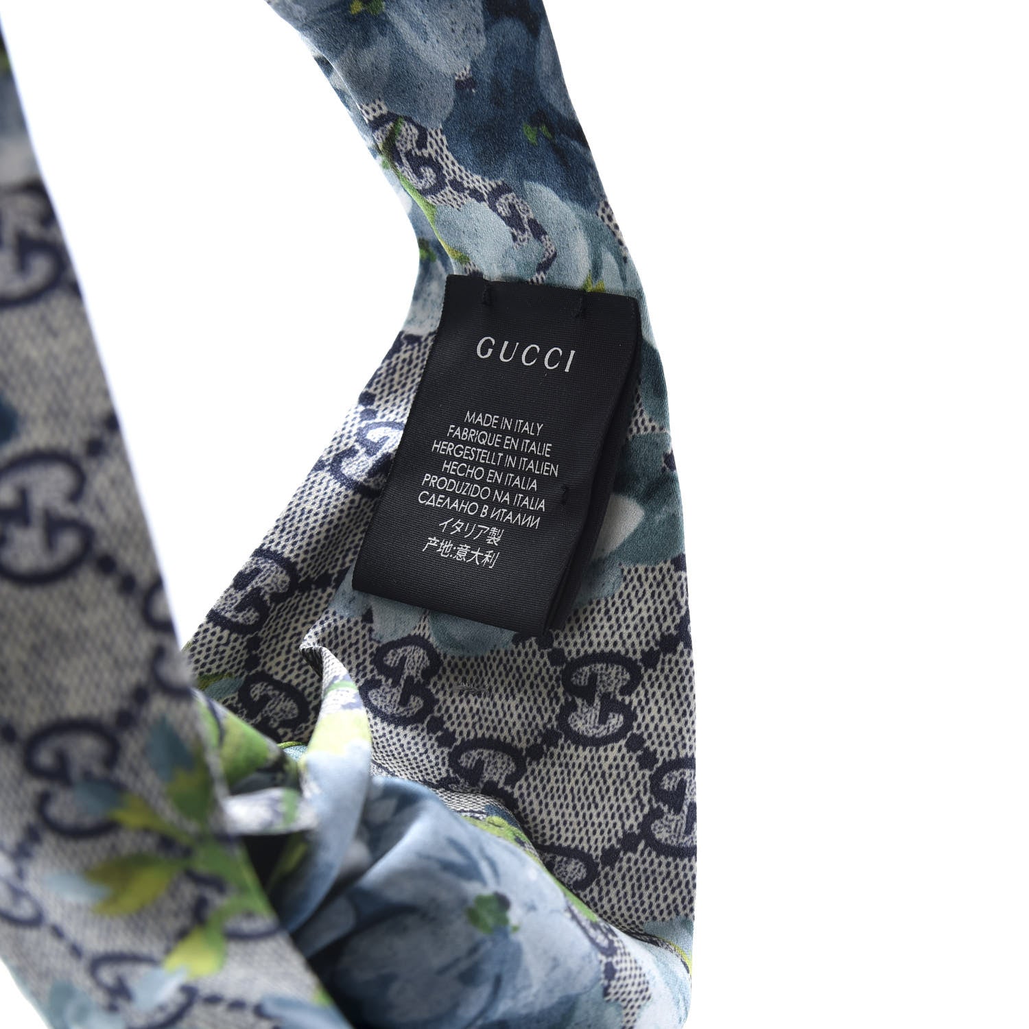 Gucci Silk Monogram Blooms Print Headband Blue 4 of 5