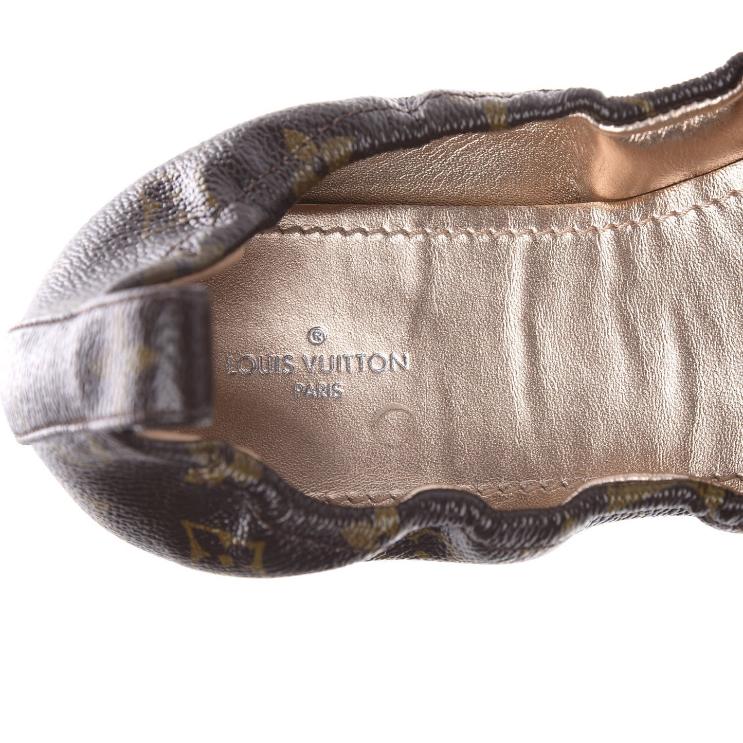 Patent Monogram Flirty Ballerina Flats 39 Gold