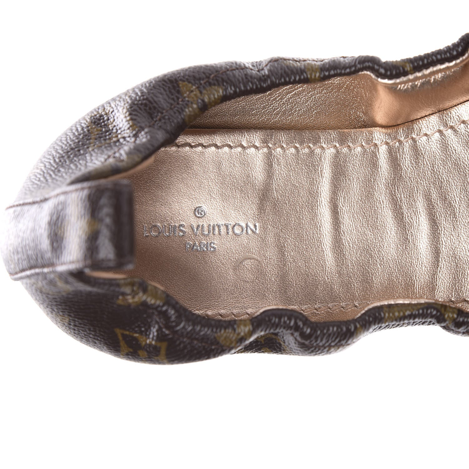 Louis Vuitton Patent Monogram Flirty Ballerina Flats 39 Gold 6 of 8