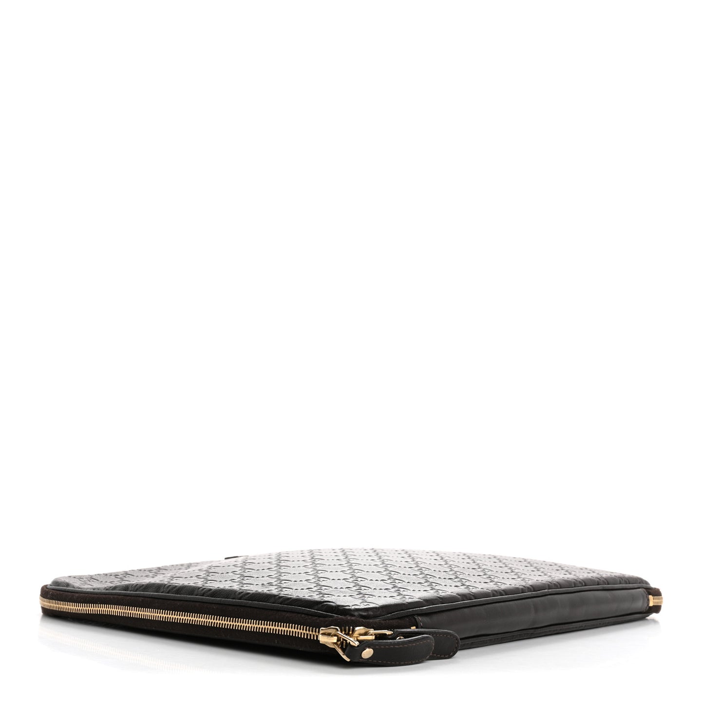 Guccissima Zip Around Laptop Case Dark Brown