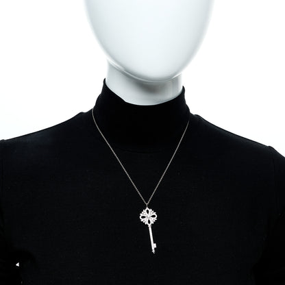 Tiffany Platinum Diamond Victoria Key Pendant Necklace 2 of 7
