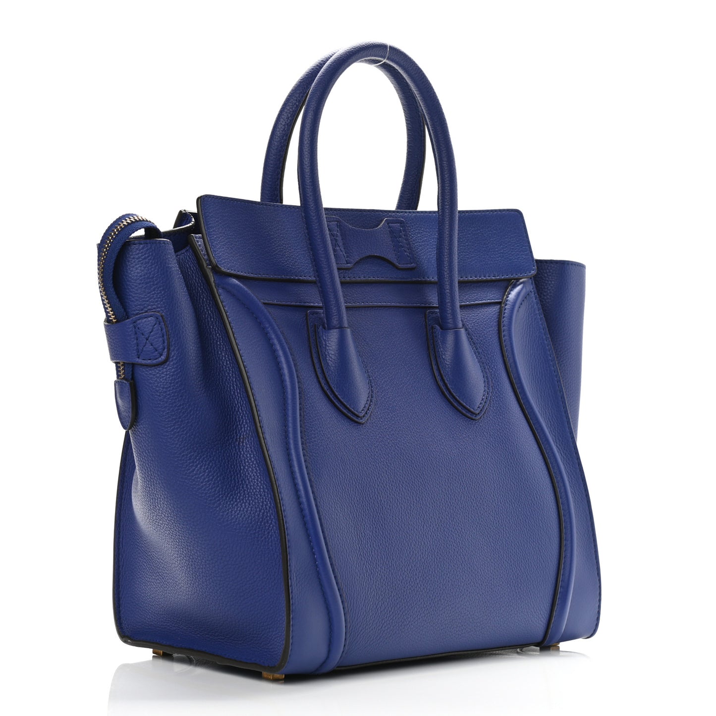 Drummed Calfskin Mini Luggage Indigo
