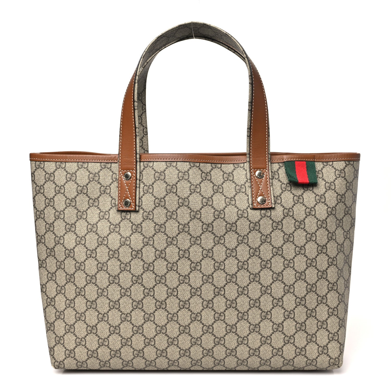 Gucci GG Plus Monogram Medium Signature Web Loop Tote Brown 1 of 10