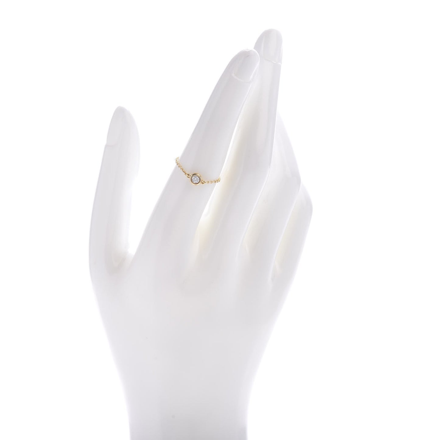 18K Yellow Gold Diamond .07ct Elsa Peretti Diamonds By The Yard Ring 52 6