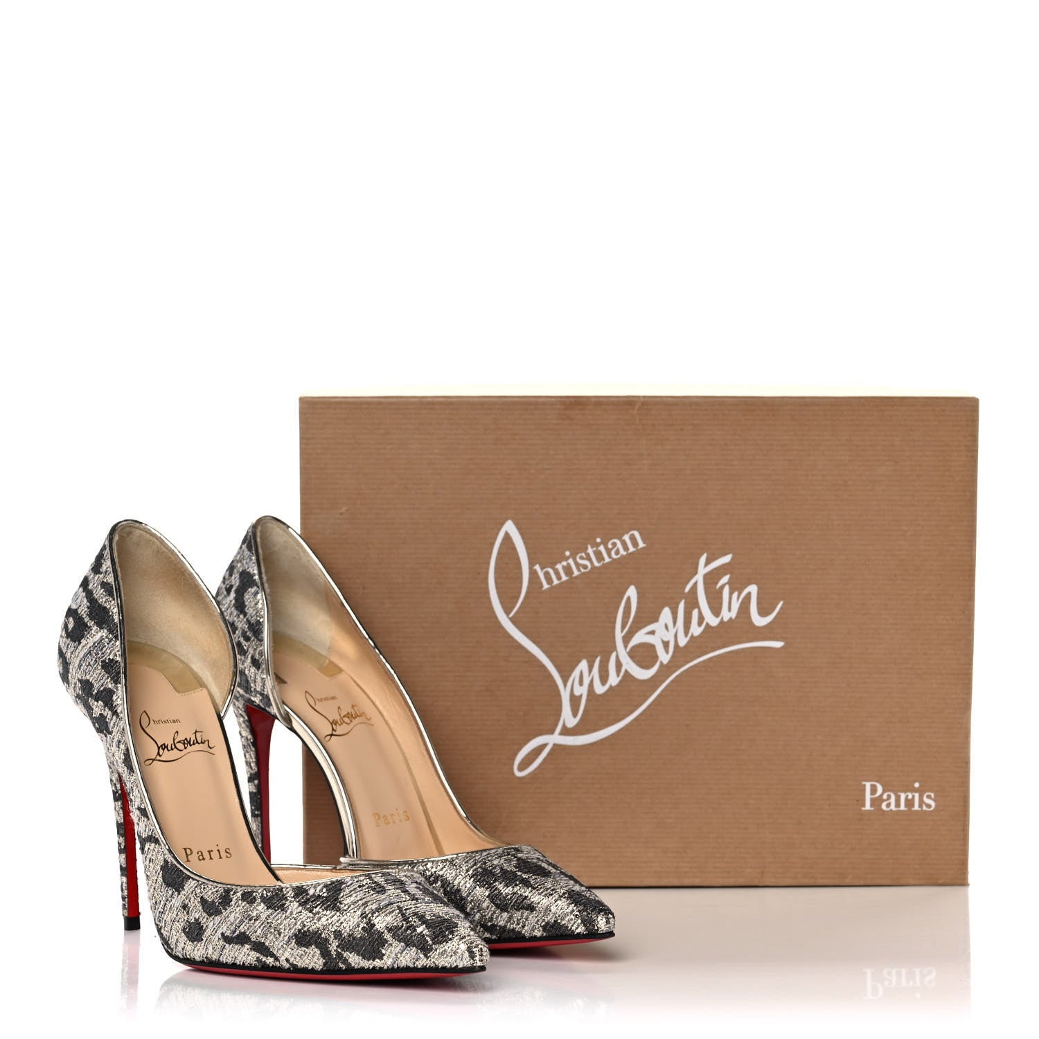 Christian Louboutin Lurex Gigi Specchio Iriza 100 Pumps 37.5 Black Light Gold 13 of 13