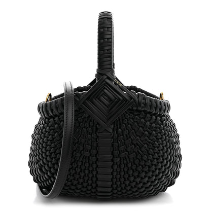 Loewe Calfskin Woven Mini Diamond Basket Bag Black 1 of 9
