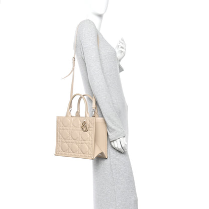 Christian Dior Calfskin Macro Cannage Small Book Tote Taupe 2 of 10