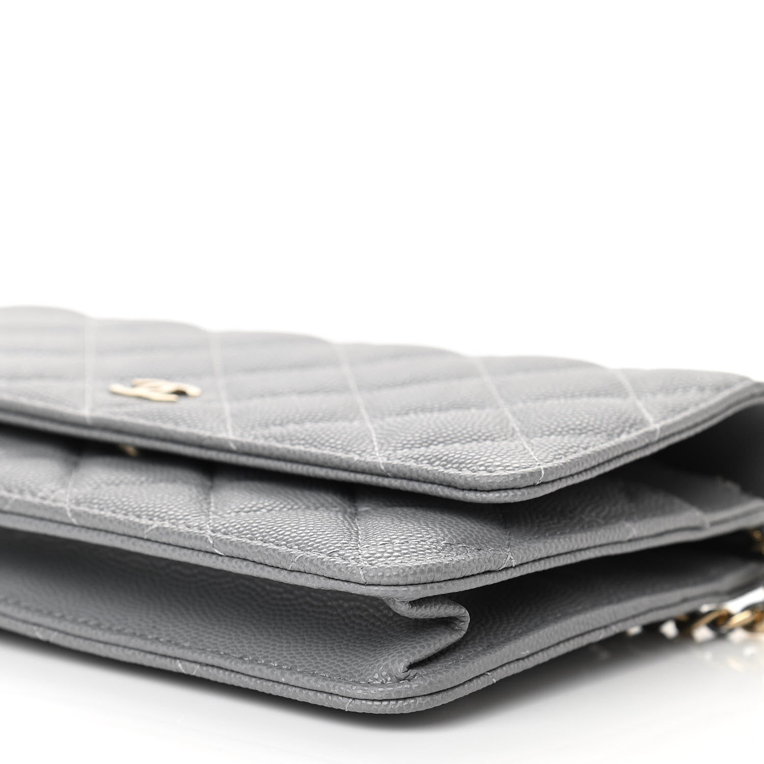 Chanel Caviar Quilted Wallet On Chain WOC Grey 11 of 12