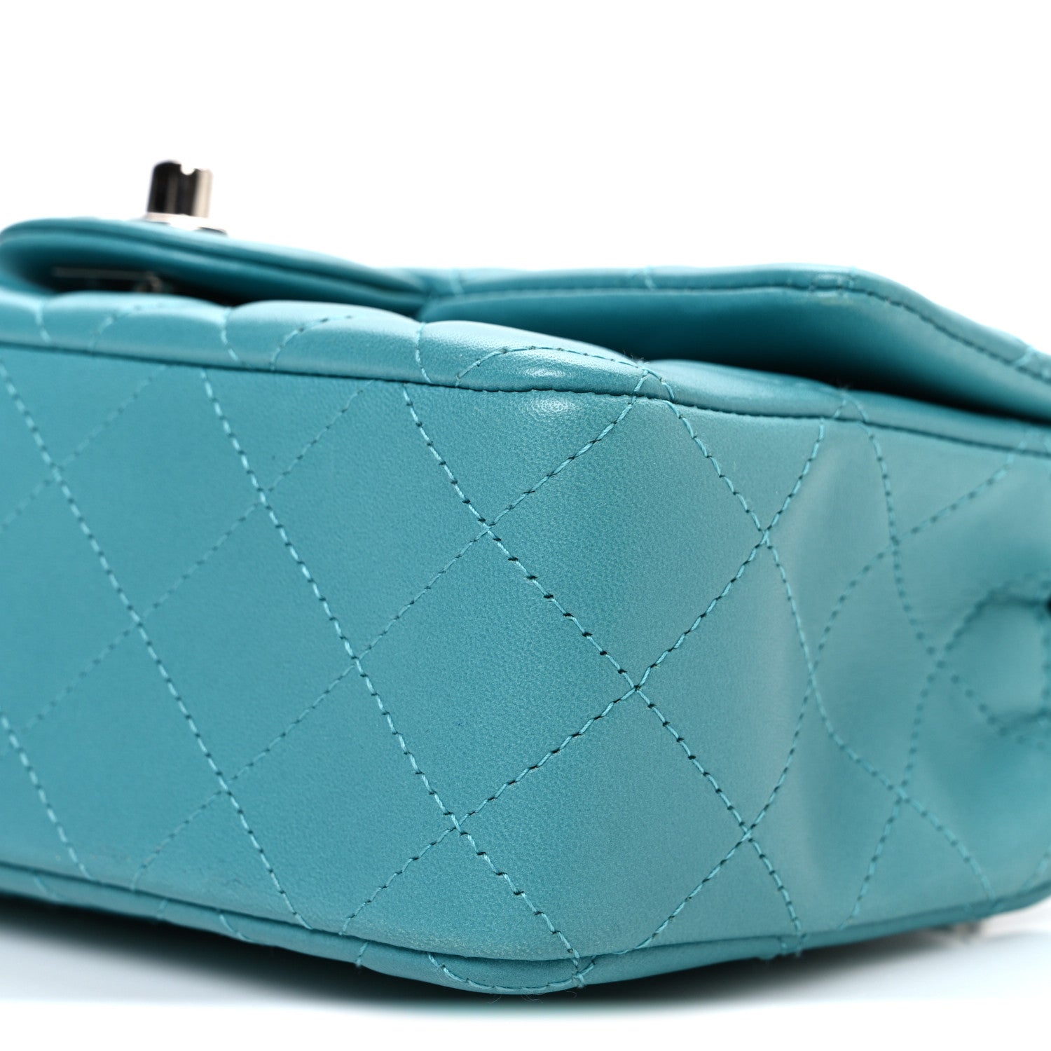 Chanel Lambskin Quilted Mini Rectangular Flap Light Blue 10 of 10