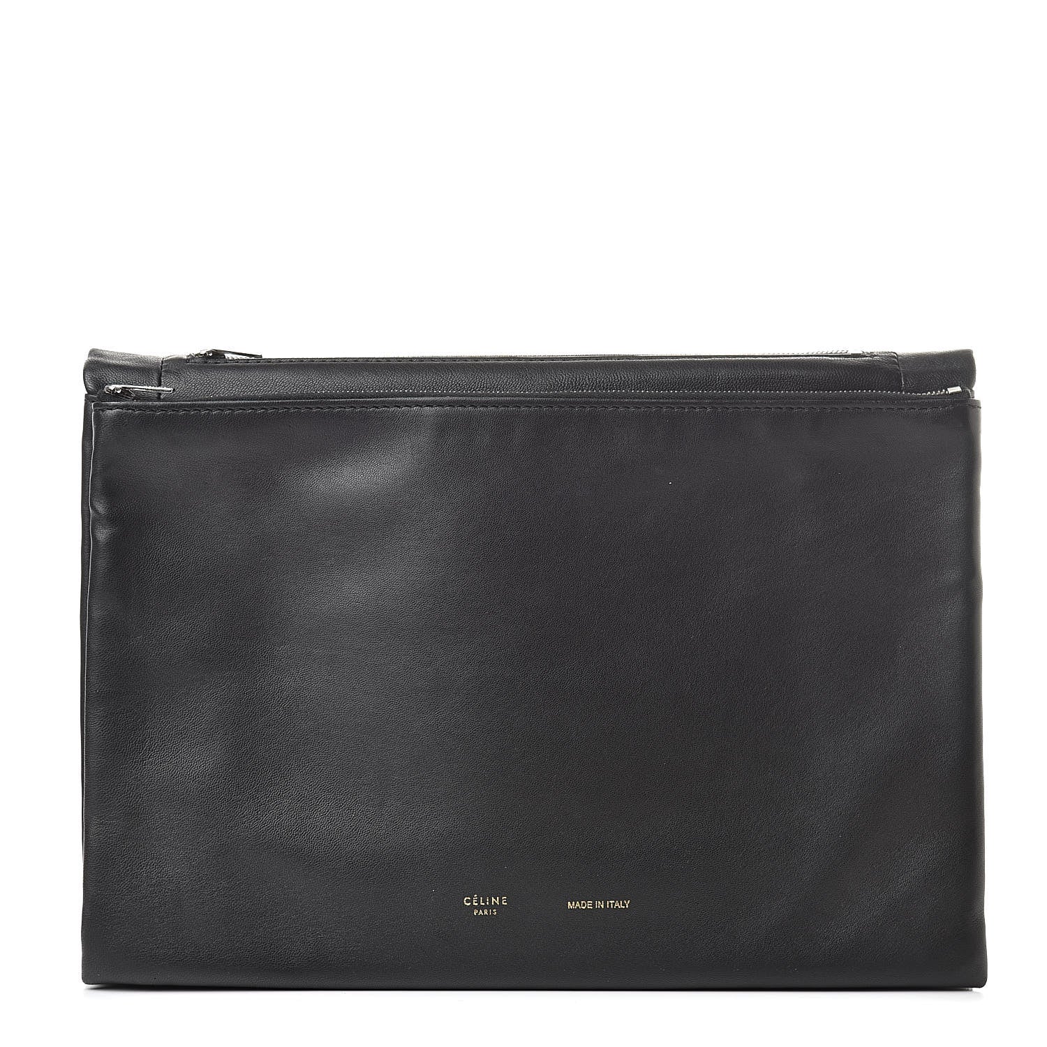 Celine Lambskin Roll Clutch Black 1 of 8
