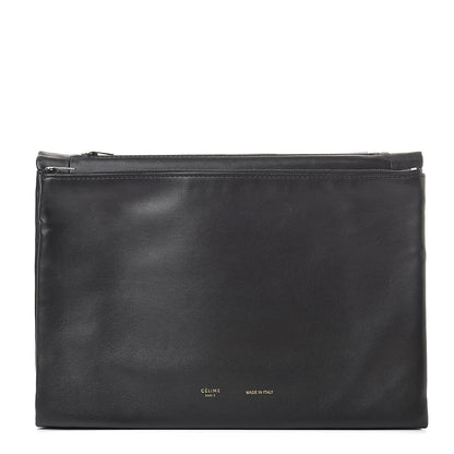 Celine Lambskin Roll Clutch Black 1 of 8