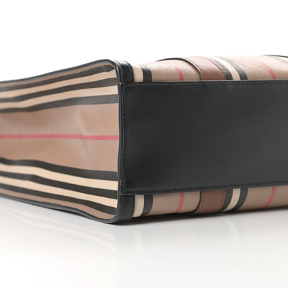 Burberry E-Canvas Stripe Small Portrait Tote Bag Brown 10 of 11