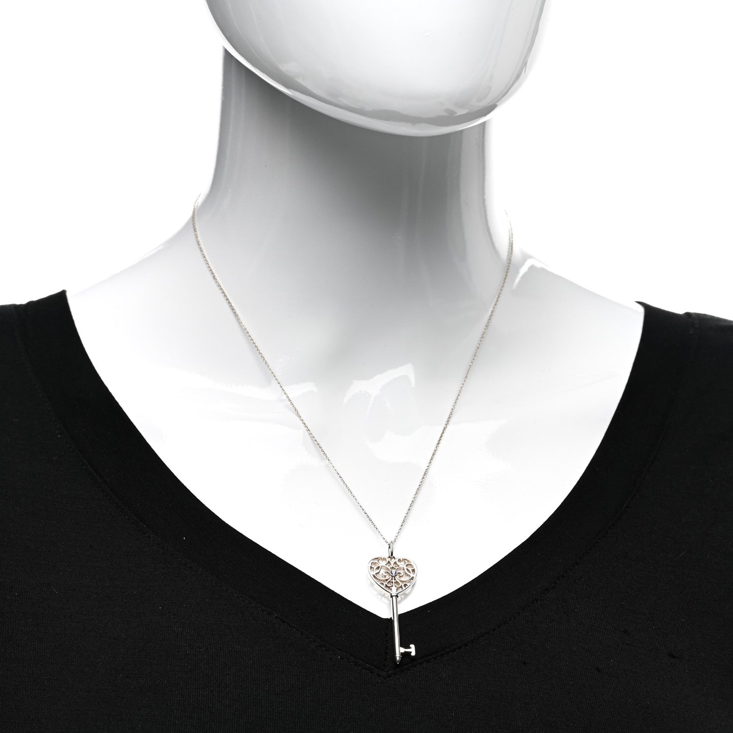 Sterling Silver Blue Sapphire Enchant Heart Key Pendant Necklace