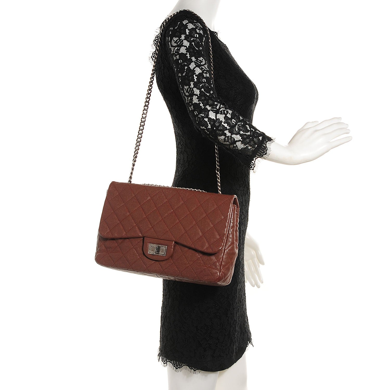 Chanel Washed Caviar 2.55 Reissue 227 Flap Dark Brown 2 of 10